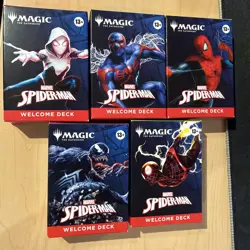 2025 NYCC Magic Gathering Spider-man Welcome Deck Set Of 5 w/ Peter Promo Card - Image 4