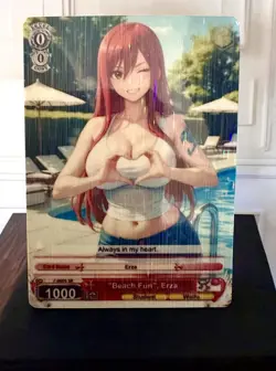 Erza Full Art Anime One Piece Waifu Trading Card Holofoil GLOW IN DARK ! - Image 1