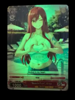 Erza Full Art Anime One Piece Waifu Trading Card Holofoil GLOW IN DARK ! - Image 2