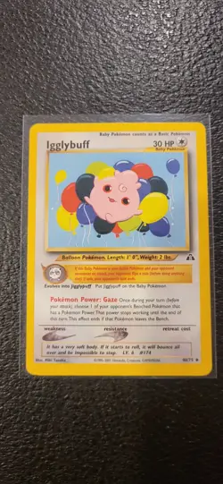 Igglybuff 40/75 Neo Discovery Unlimited 2001 Pokemon Card Uncommon LP - Image 1