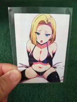 ANDROID 18 DRAGON BALL SEXY WAIFU FOIL ANIME CARD - Image 1