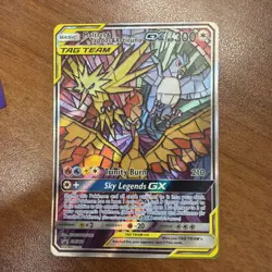 Pokemon TCG Moltres Zapdos Articuno GX SM210 Hidden Fate Promo Card - Image 1
