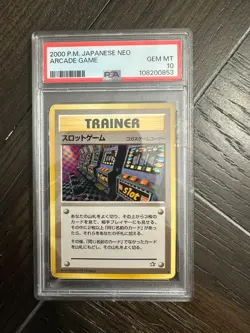 2000 POKEMON JAPANESE NEO ARCADE GAME BANNED CARD PSA 10 - Image 1