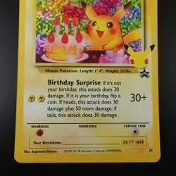 Birthday Pikachu 24 Pokemon Celebrations Collection Holo Card - Image 3