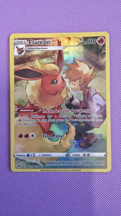 Pokemon TCG Flareon TG01/TG30 Swsh09 Trainer Gallery Holo Card Brilliant Stars - Image 1