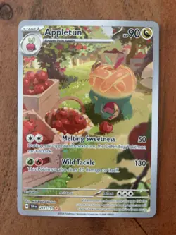 Pokemon TCG Appletun 211/191 Surging Sparks Illustration Rare IR NM Card - Image 1
