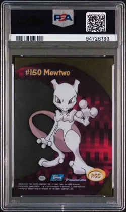 2000 Topps Pokemon TV Animation Clear Cards #PC5 MEwtwo PSA GEM MINT 10 - Image 2