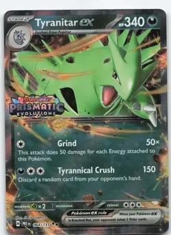 Tyranitar ex 64/131 Prismatic Evolutions Stamp NM Pokemon - Image 1