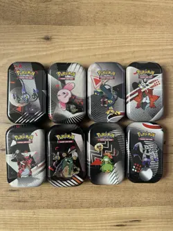 Pokemon TCG: Black Bolt & White Flare Unova Mini Tin Full Set (8 Tins) - SEALED - Image 1