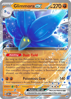 Pokemon TCG Glimmora ex 123/197 Sv03: Obsidian Flames Double Rare Holo - Image 1