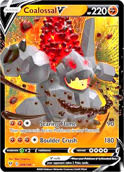 Pokemon TCG Coalossal V 098/185 Vivid Voltage Full Art Ultra Rare Holo - Image 1
