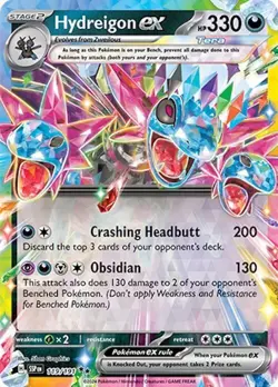 Pokemon TCG Hydreigon Ex 119/191 Surging Sparks Ultra Rare Extended Art Holo - Image 1