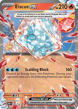 Pokemon TCG Eiscue ex 042/197 Obsidian Flames Double Rare Holo - Image 1