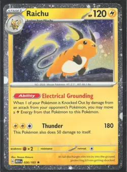 Raichu 026/165 Cosmos Holo Sam's Club Exclusive Promo Pokemon TCG - Image 1