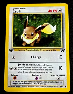 Eevee 55/82 LP Pokemon French Team Rocket Regular First Edition Light Play - Image 1