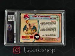 1999 Topps Pokemon TV Charizard #6 Animation Edition PSA 10 SPM - Image 3
