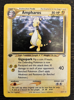 Pokemon TCG Neo Genesis Ampharos 1/111 1st Edition Holo - Image 1
