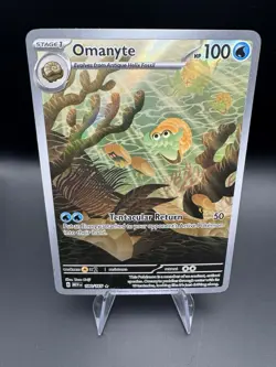 Omanyte Illustration Rare 180/165 Pokemon Scarlet & Violet 151 Near Mint - Image 1