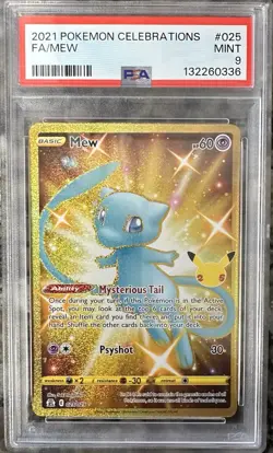 Pokemon TCG Mew 025/025 Gold Celebrations 25th Anniversary PSA 9 - Image 3