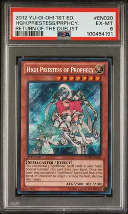 2012 YUGIOH 1ST REDU-EN020 HIGH PRIESTESS OF PROPHECY SECRET PSA 6 EX #100454191 - Image 1