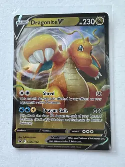 Pokemon TCG Dragonite v SWSH154 Black Star Promo Card - Image 1