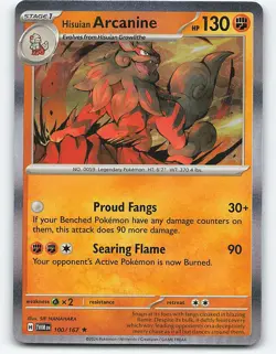 Hisuian Arcanine #100/167 Holo Pokemon Card SV06: Twilight Masquerade - Image 1