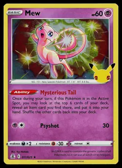 Pokemon Card Mew 011/025 Celebrations 25th Anniversary Stamped Holo - Image 1