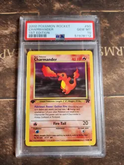 PSA 10 Charmander 50/82 1st Edition Team Rocket 2000 Pokemon Card - Image 1