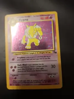 Pokemon TCG Hypno Fossil Holo Card 8/62 Unlimited Rare 1999 - Image 1