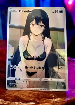 Yumeko Full Art Anime Story Pokemon Waifu Trading Card Holofoil - Image 1