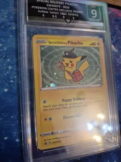 SPECIAL DELIVERY PIKACHU SWSH074 - GET GRADED MINT 9 GRADED RARE POKEMON CARD - Image 3