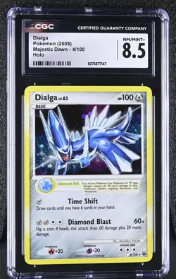 CGC 8.5 Dialga 2008 Majestic Dawn 4/100 Holo Pokemon Card - Image 1