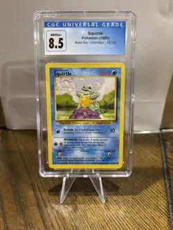 Pokemon TCG Squirtle Base Set CGC 8.5 Near Mint+ Unlimited Card - Image 1