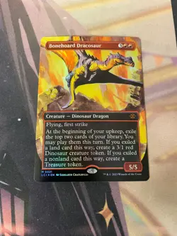 MTG - BONEHOARD DRACOSAUR - BORDERLESS - FOIL - NM - LCI - MYTHIC - Image 1