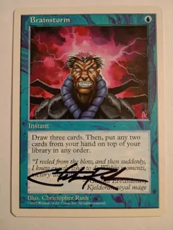 Magic The Gathering - 1x Signed Brainstorm (mtg) 5th edition - Image 1