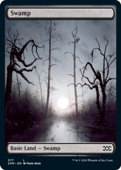 1 x Swamp (377) - Foil - Double Masters - Light Play - MTG - Image 1
