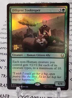 Prerelease FOIL DILIGENT ZOOKEEPER mtg NM The Last Airbender Rare - Image 1