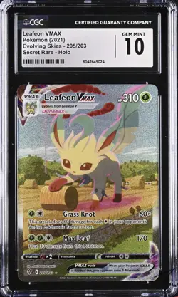 Leafeon Evolving Skies 205/203 CGC 10 Secret Rare Graded Pokemon Card - Image 3