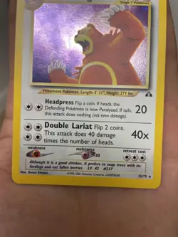 Pokemon Ursaring 15/75 WotC Neo Discovery Unlmited Holo Rare Vintage - Image 3