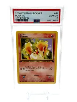 2000 POKEMON ROCKET 1ST EDITION #64 PONYTA PSA 10 - Image 1