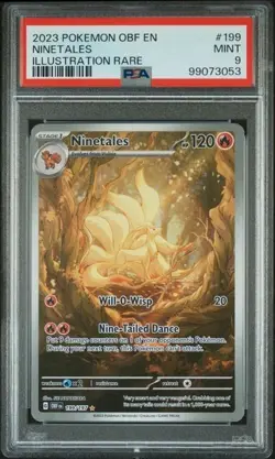 2023 Pokemon TCG - Ninetales Illustration Rare 199/197 OBF EN - PSA 9 MINT - Image 1