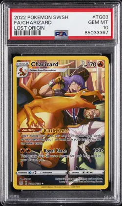2022 POKEMON SWORD & SHIELD LOST ORIGIN #TG03 FULL ART/CHARIZARD PSA 10 - Image 1