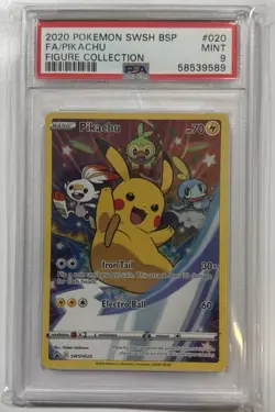 2020 Pokemon SWSH020 BSP Pikachu Holo PSA 9 MINT Black Star Promo - Image 1