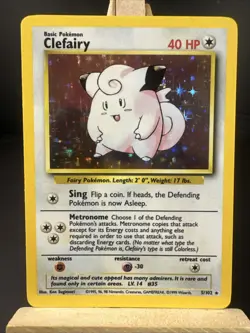 Pokemon TCG Clefairy #5/102 Base Set Unlimited Holo LP Condition - Image 1