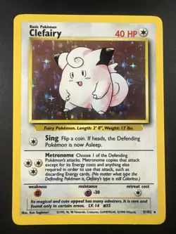 Pokemon TCG Clefairy #5/102 Base Set Unlimited Holo LP Condition - Image 4