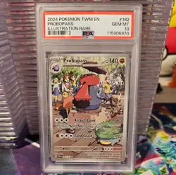 2024 POKEMON TWM EN-TWILIGHT MASQUERADE ILLUSTRATION RARE #182 PROBOPASS PSA 10 - Image 1