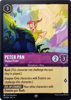 54/204 PETER PAN SHADOW FINDER URSULAS RETURN SUPER RARE DISNEY LORCANA CARD - Image 1