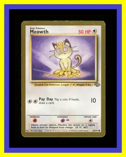 Meowth - 56/64 - Jungle Set - Gold Border US Promo - Pokemon Card - Image 1