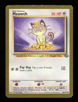 Meowth - 56/64 - Jungle Set - Gold Border US Promo - Pokemon Card - Image 4