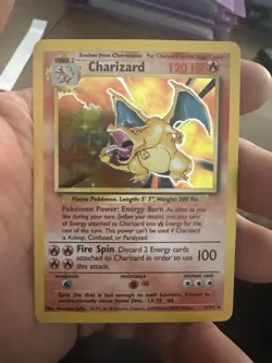 Pokemon TCG Charizard Base Set Holo Unlimited Rare Card 4/102 1995 - Image 1